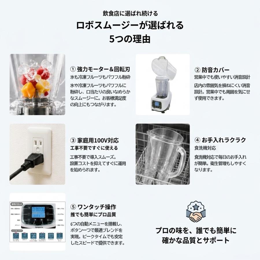 レマコム スムージーブレンダー 2L ロボスムージー RSB-2000 静音 防音