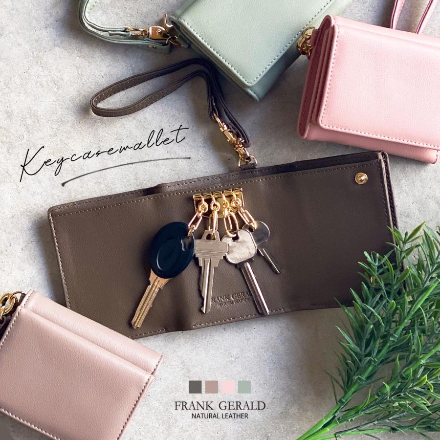 財布 ミニ財布 レディース キーウォレット 小さい 三つ折り 磁気防止 スキミング防止 牛革 キーケース スマートキー BOX型 小銭入れ カード入れ 送料無料 | ブランド登録なし