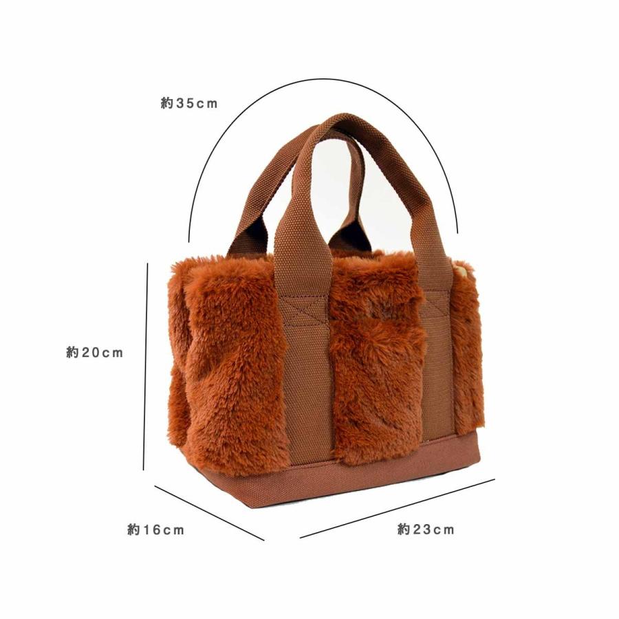 トートバッグ レディース ファー コーデュロイ 仕切り ミニ 小さめ 使いやすい ふわふわ  秋冬 ランチバッグ 散歩 イニシャル 名入れ 送料無料 | ブランド登録なし | 11