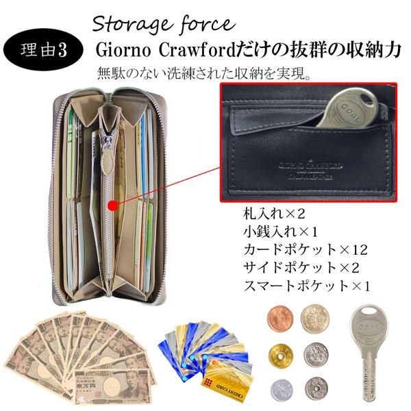 財布 メンズ 長財布  イタリアンレザー ラウンドファスナー 小銭入れ カード入れ 大容量 ジョルノ クロフォード GIORNO CRAWFORD | ブランド登録なし | 03