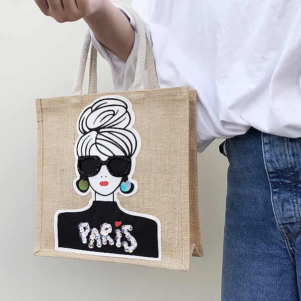 Big bag : ジュート麻でハンドメイド スワンswan 帆布のかばん・がま口作家 （大阪府） | ☆リメイク