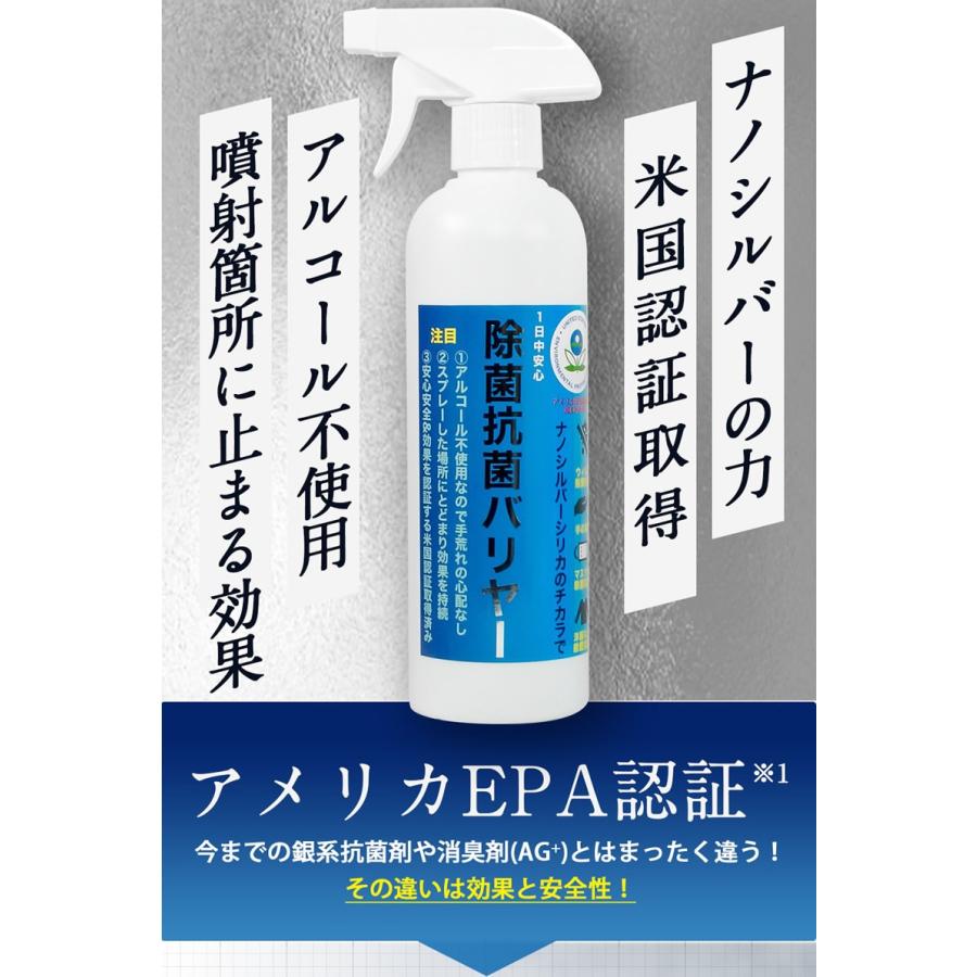 即納 除菌スプレー 500ml ウイルス対策 銀イオン ナノシルバー 日本製 除菌 手 スプレー 消臭 防カビ 安全 安心 消臭剤 | ブランド登録なし | 04