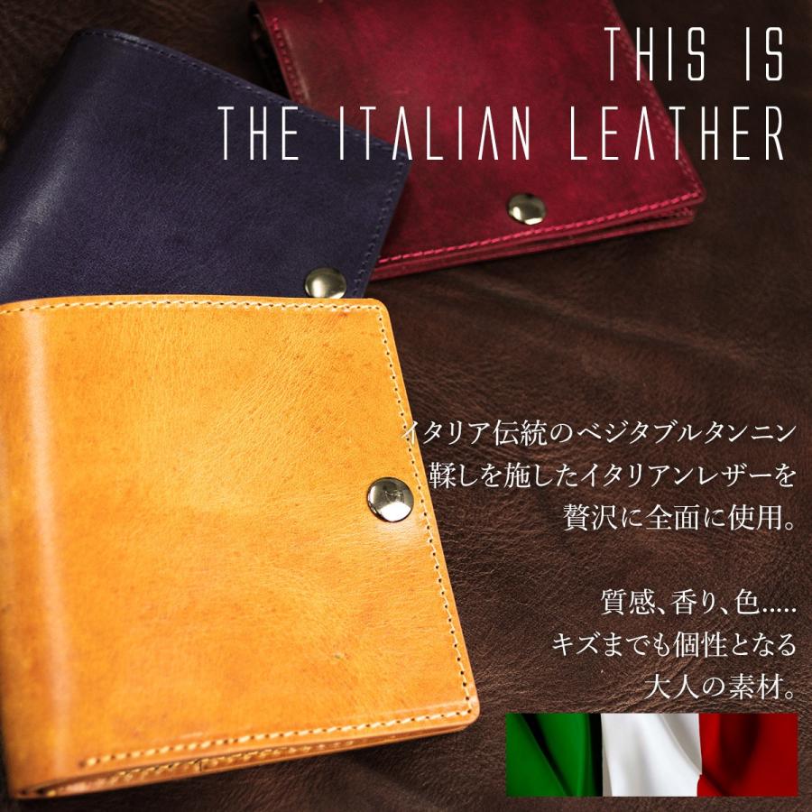 財布 メンズ レディース 二つ折り財布 イタリアンレザー 本革 牛革 薄型 コンパクト 小さい ミニ 小銭入れ カードケース 送料無料 | DomTeporna Italy | 02