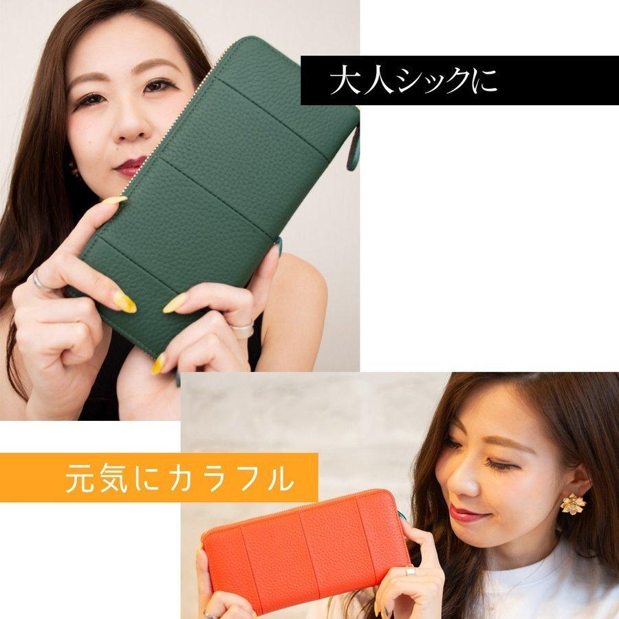 財布 レディース 長財布 ギャルソンタイプ コインスルー レザー 牛革 大容量 じゃばら ラウンドファスナー 小銭入れ ロングウォレット | RafiCaro | 03