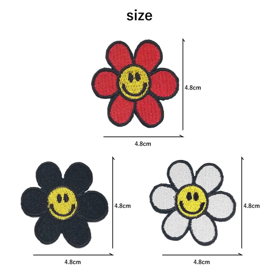 ワッペン アップリケ 花 フラワー スマイル おしゃれ アイロン 接着