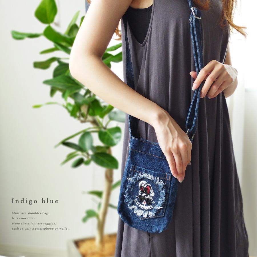 スマホショルダー レディース デニム 斜め掛け スマホポーチ