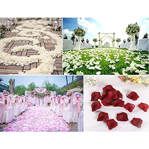 Anaoo 3000ピースの結婚式のバレンタインデーの装飾、プロポーズ、結婚式の花、紙吹雪、テーブルスキャッター用の人工の赤いバラの花びら