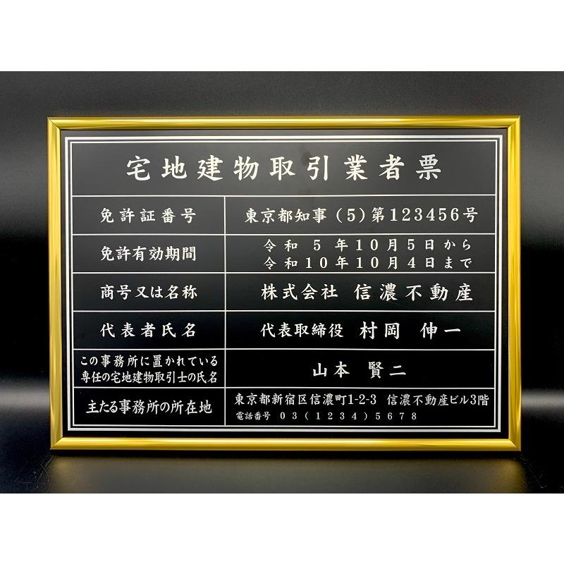 宅地建物取引業者票 スタンダードフレーム 2 看板 金看板 業者票