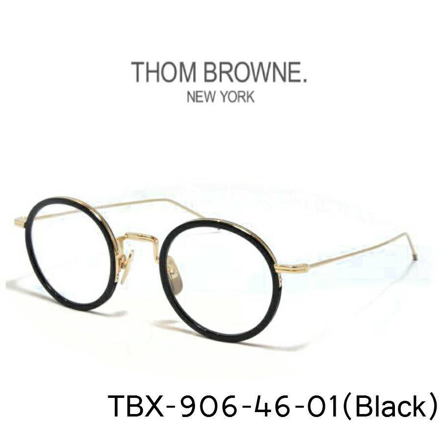 THOM BROWNE（トム ブラウン）眼鏡　メガネTBX-906-46-01 (BLK-GLD / CLEAR LENS）