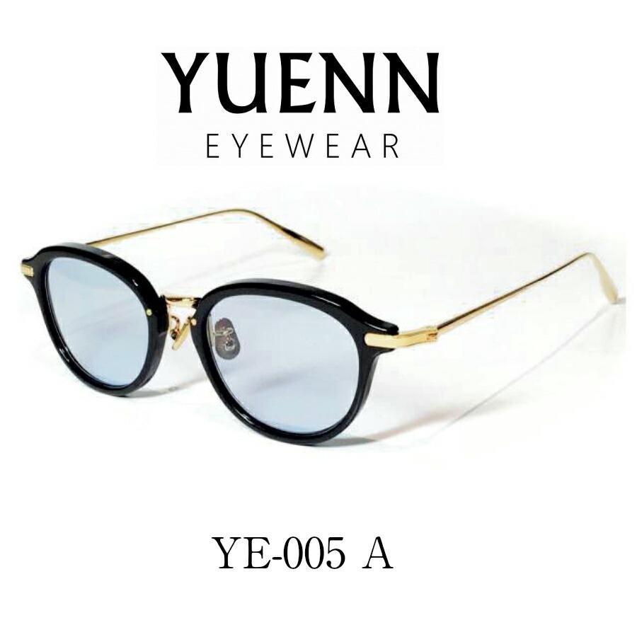 中古 人気 日本製 ウェリントン ボストン 薄い色 送料無料 Yuenn Eyewear ユエンアイウエアー 眼鏡 メガネ サングラス 日本製 Ye 005 A Bkack Blue ブラック ブルー 財布 帽子 ファッション小物 Littleelmgrooming Com