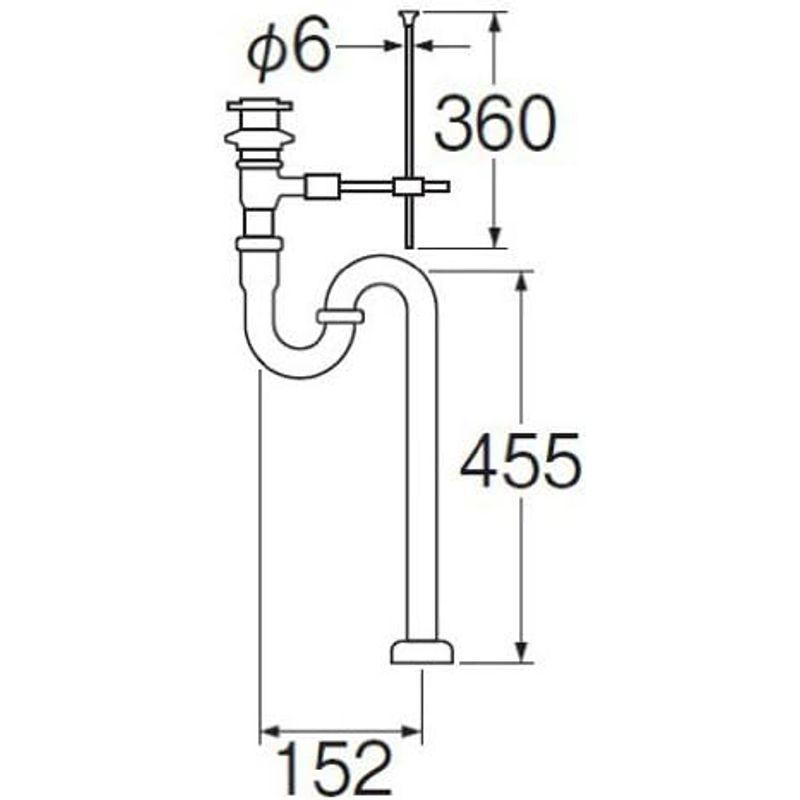 SANEI　排水部品　ポップアップSトラップ　パイプ径32mm　H700-32