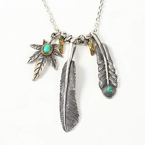 海外輸入 シルバー925 インディアン風 フェザーネックレス 羽 葉 最先端 Www Ladislexia Net