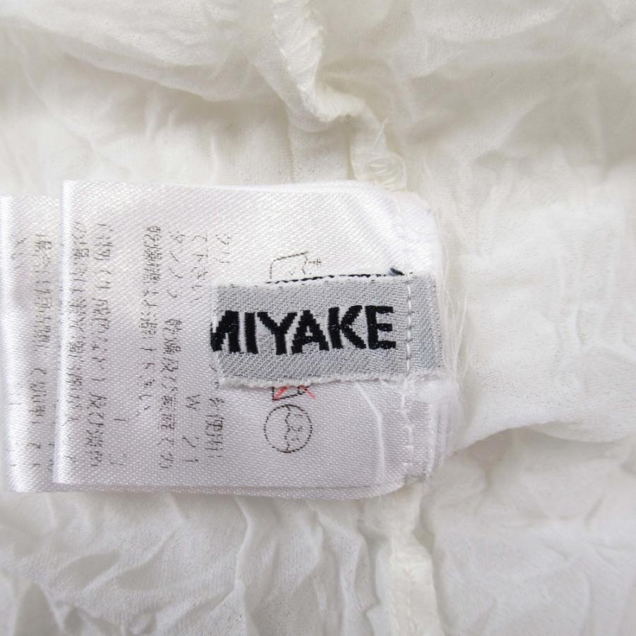 美品 95aw 90s ISSEY MIYAKE イッセイミヤケ プリーツ加工 シアーTシャツ 半袖 プルオーバー カットソー M 白 ホワイト IM53-JK120 レディース 古着 中古 | ISSEY MIYAKE | 05