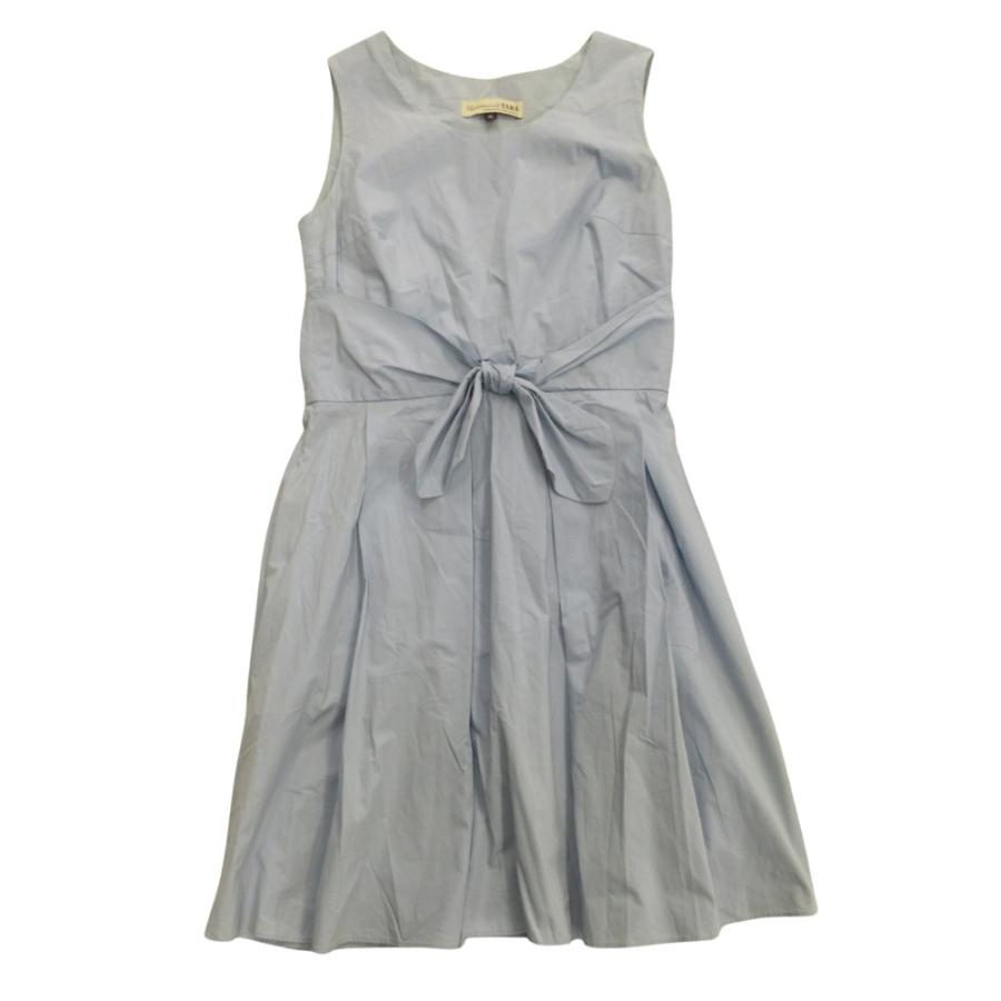 未使用 Mademoiselle Tara マドモアゼル タラ ノースリーブ ワンピース カットソー ドレス タラジャーモン 40 青 ブルー レディース 古着 中古 | Tara Jarmon
