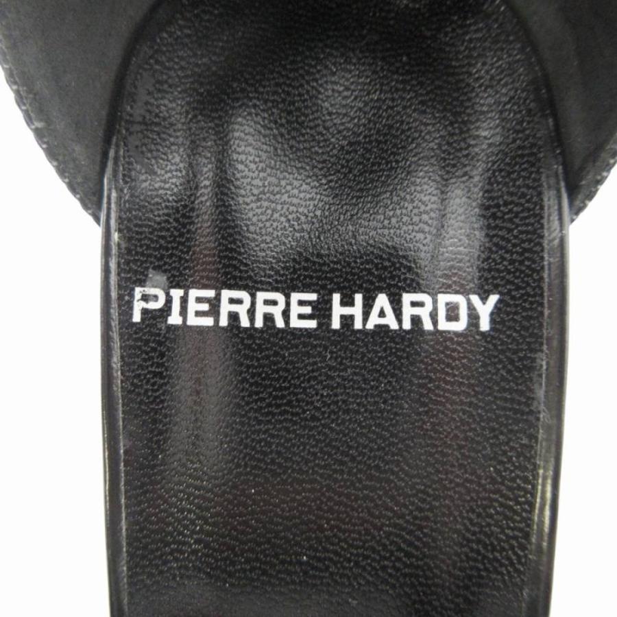 美品 PIERRE HARDY ピエールアルディ アンクルストラップ サンダル ミュール ウェッジソール デニム 37 黒 ブラック 黄 イエロー レディース 古着 中古 | PIERRE HARDY | 08