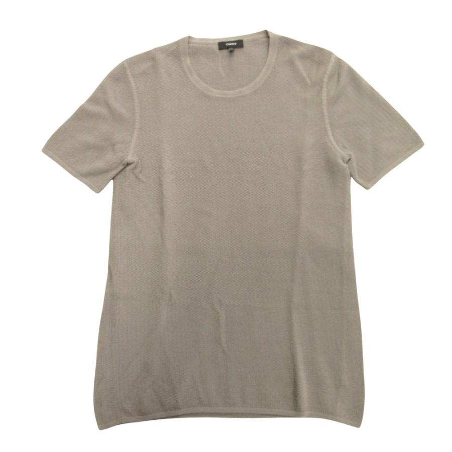 美品 Theory セオリー TOLEDO SS SLEEK COTTON 半袖 ニット Tシャツ セーター コットン XS グレー メンズ 古着 中古 | theory