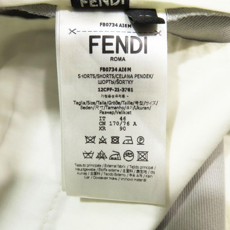 未使用 21aw FENDI フェンディ バミューダパンツ スラックス ショートパンツ FFロゴ金具 ハーフパンツ 2タック 無地 ワイド グレー 46 メンズ 古着 中古 | FENDI | 05