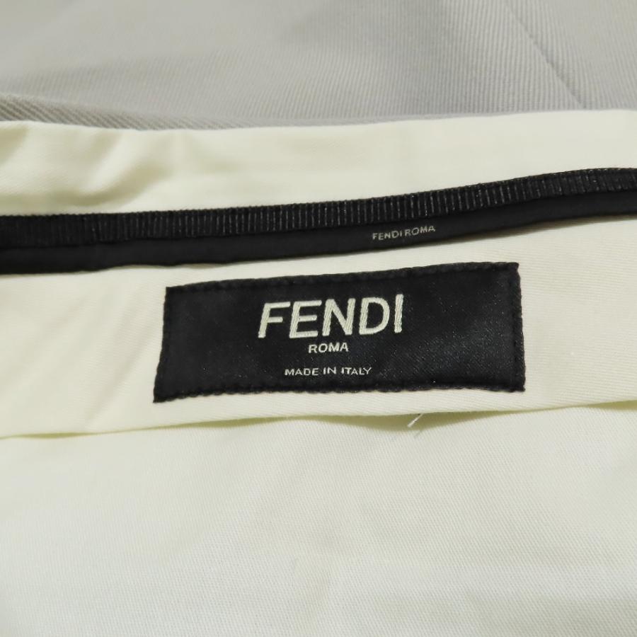 未使用 21aw FENDI フェンディ バミューダパンツ スラックス ショートパンツ FFロゴ金具 ハーフパンツ 2タック 無地 ワイド 48 グレー メンズ 古着 中古_5