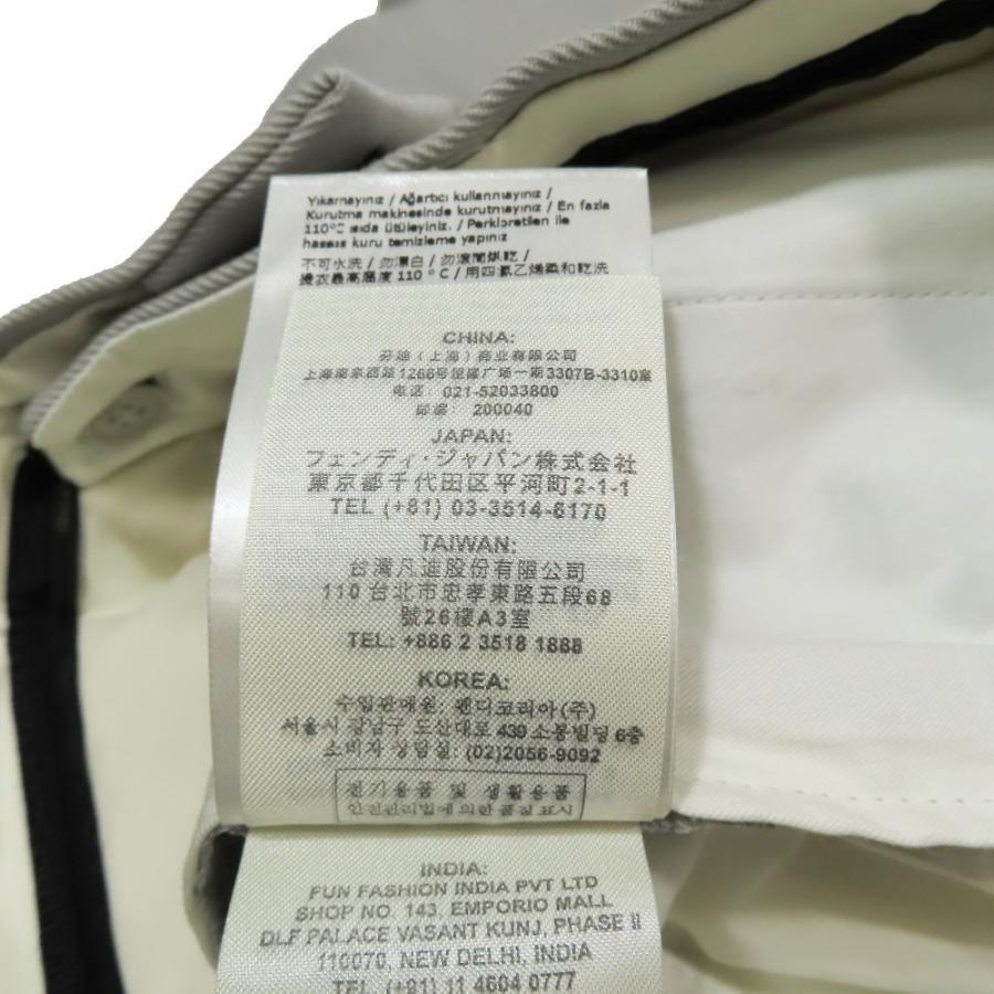 未使用 21aw FENDI フェンディ バミューダパンツ スラックス ショートパンツ FFロゴ金具 ハーフパンツ 2タック 無地 ワイド 48 グレー メンズ 古着 中古_8