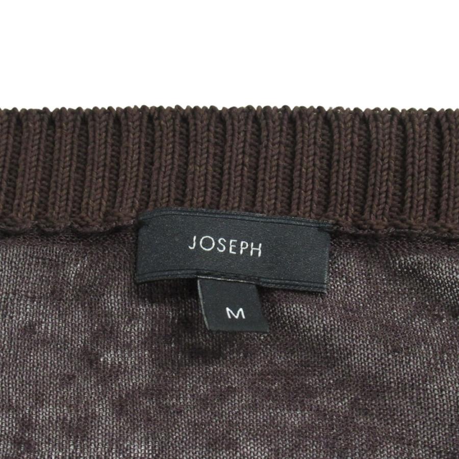 美品 20AW JOSEPH ジョセフ シアー リネン ショート カーディガン カットソー 長袖 ロゴ KRJRBA0631 サイズM 茶 ブラウン レディース 古着 中古 | JOSEPH | 04