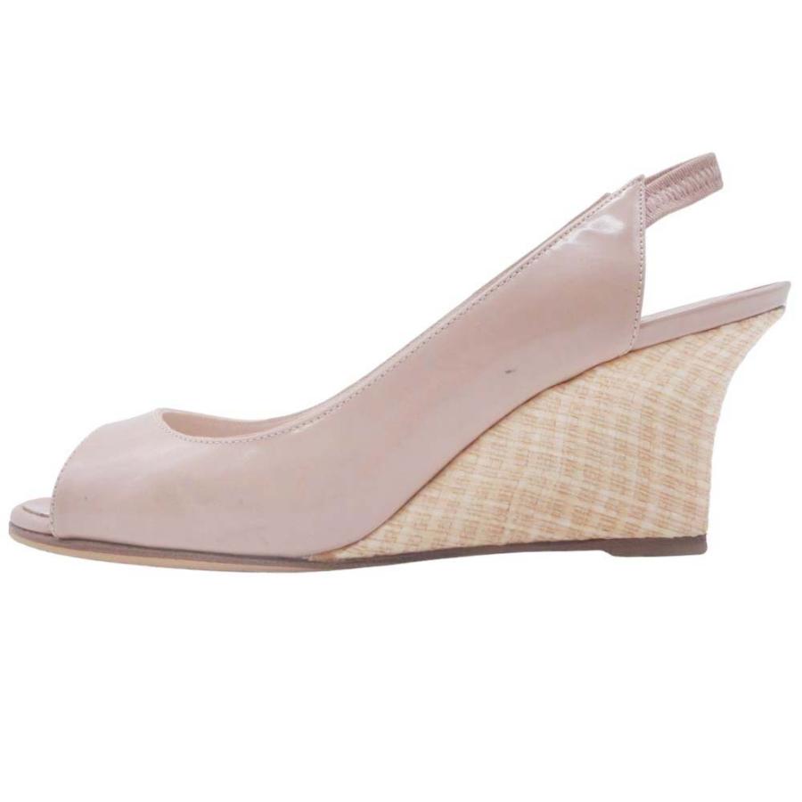 美品 MANOLO BLAHNIK マノロブラニク オープントゥ パンプス バックストラップ ウェッジソール シューズ 靴 35/22.0 ベージュ レディース 古着 中古 | MANOLO BLAHNIK