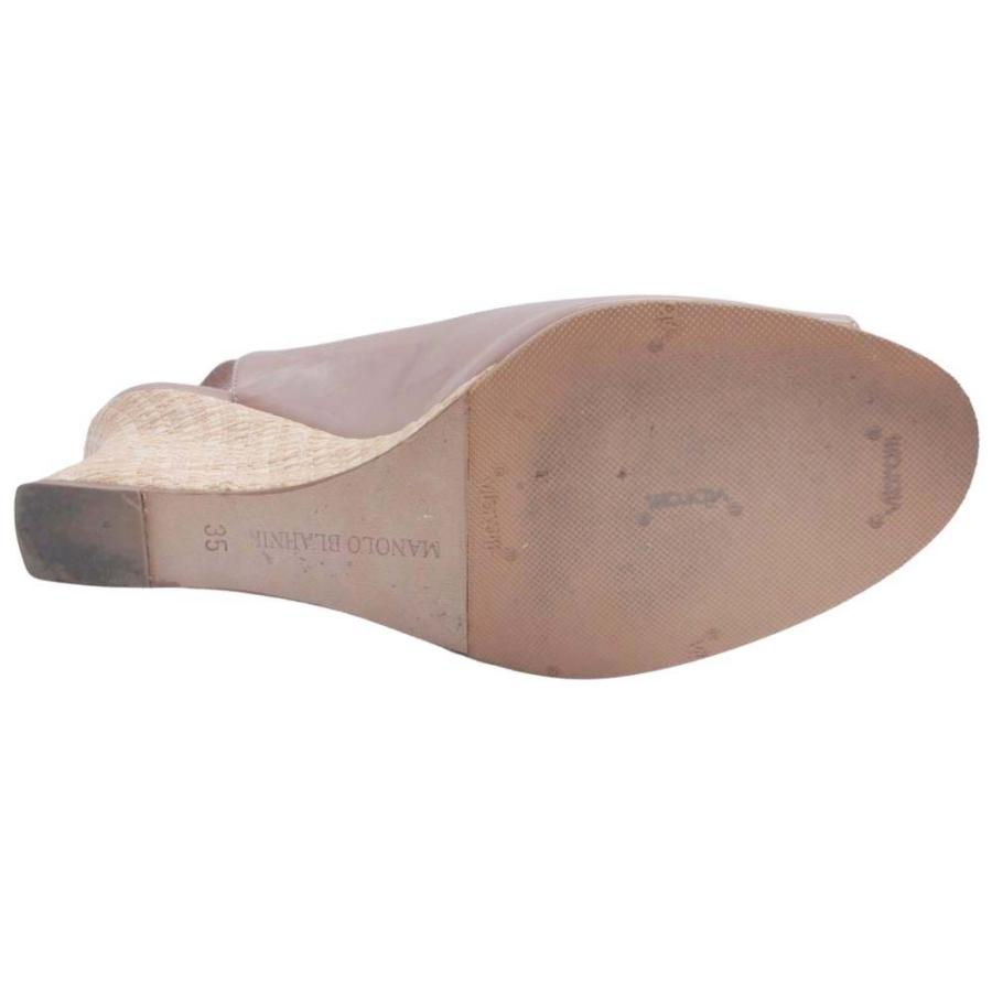 美品 MANOLO BLAHNIK マノロブラニク オープントゥ パンプス バックストラップ ウェッジソール シューズ 靴 35/22.0 ベージュ レディース 古着 中古 | MANOLO BLAHNIK | 05