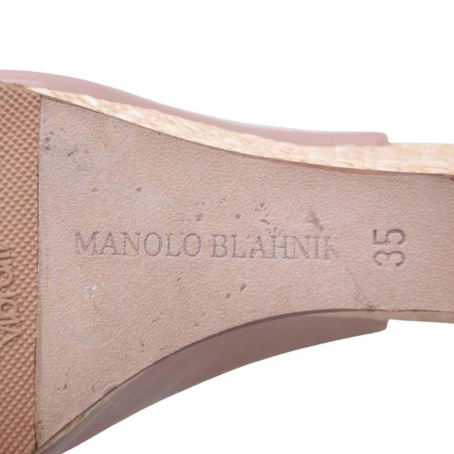 美品 MANOLO BLAHNIK マノロブラニク オープントゥ パンプス バックストラップ ウェッジソール シューズ 靴 35/22.0 ベージュ レディース 古着 中古 | MANOLO BLAHNIK | 06
