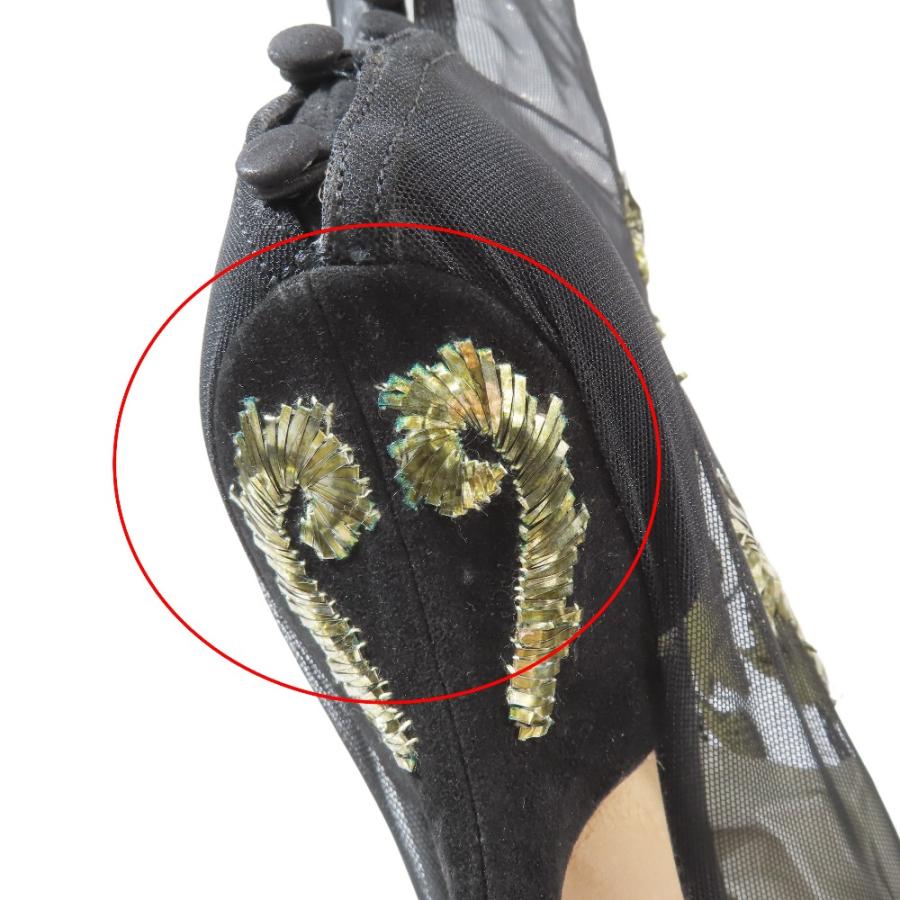 未使用 DOLCE&GABBANA ドルチェ＆ガッバーナ メッシュ ショートブーツ パンプス ハイヒール チュール 装飾 35 ブラック ゴールド レディース 古着 中古 | DOLCE&GABBANA | 09
