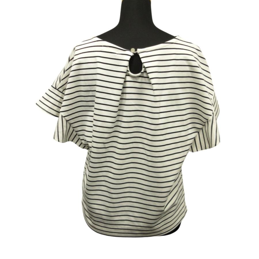 良品 index インデックス ボーダー カットソー Tシャツ フリル L 白 ホワイト 黒 ブラック レディース レディース 古着 中古 | index | 01