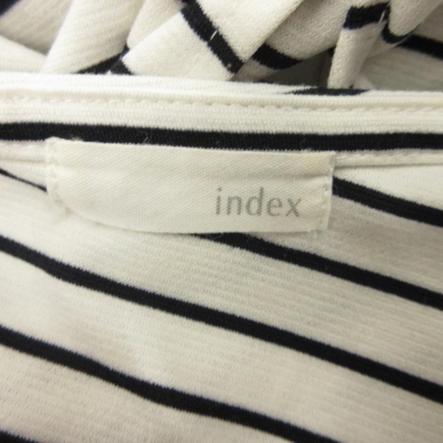 良品 index インデックス ボーダー カットソー Tシャツ フリル L 白 ホワイト 黒 ブラック レディース レディース 古着 中古 | index | 04