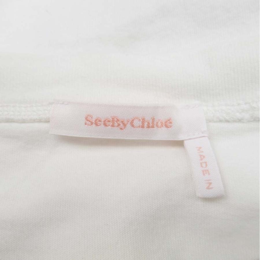 美品 18ss See By Chloe シーバイクロエ Tシャツ サンセット ロゴ プリント 半袖 カットソー XS オフホワイト レディース 古着 中古 | SEE BY CHLOE | 04