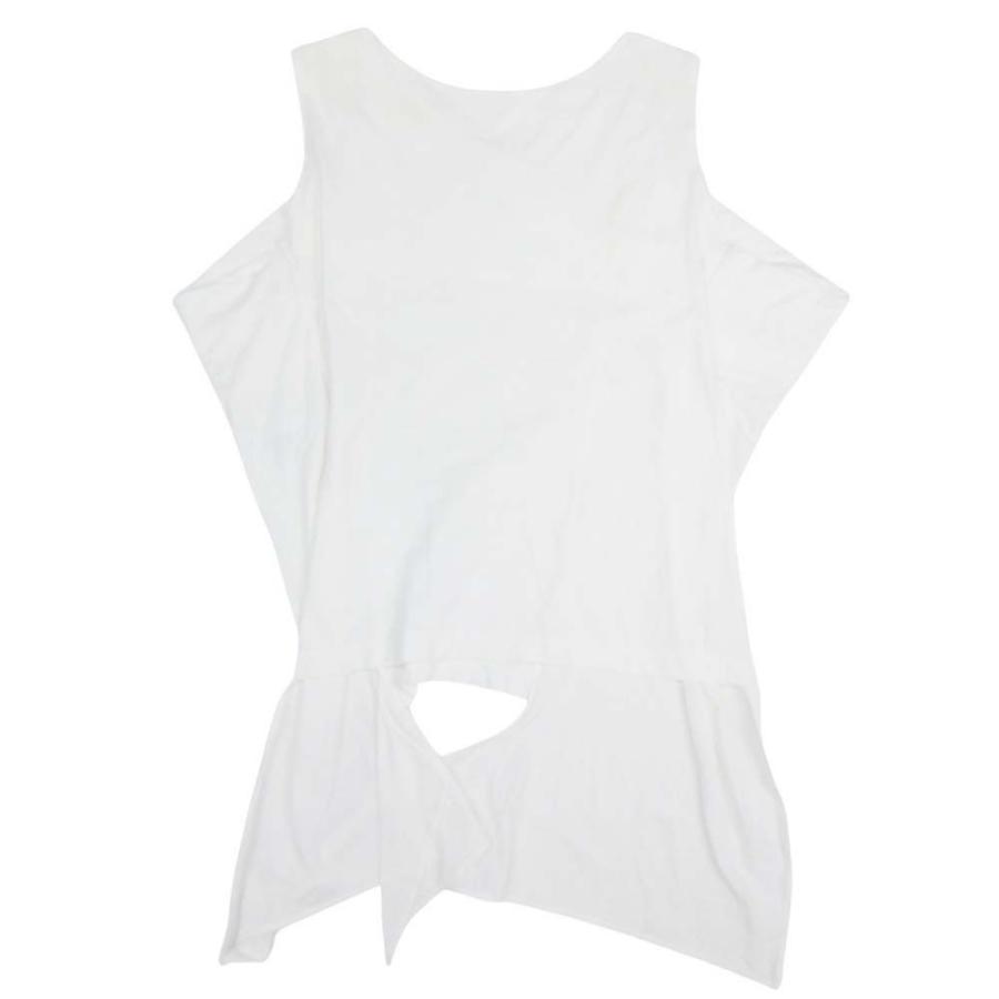 2015年製 Maison Margiela 1 メゾンマルジェラ 1 ノースリーブ カットソー アシンメトリー Tシャツ タンクトップ 38 白 ホワイト レディース 古着 中古 | Maison Margiela