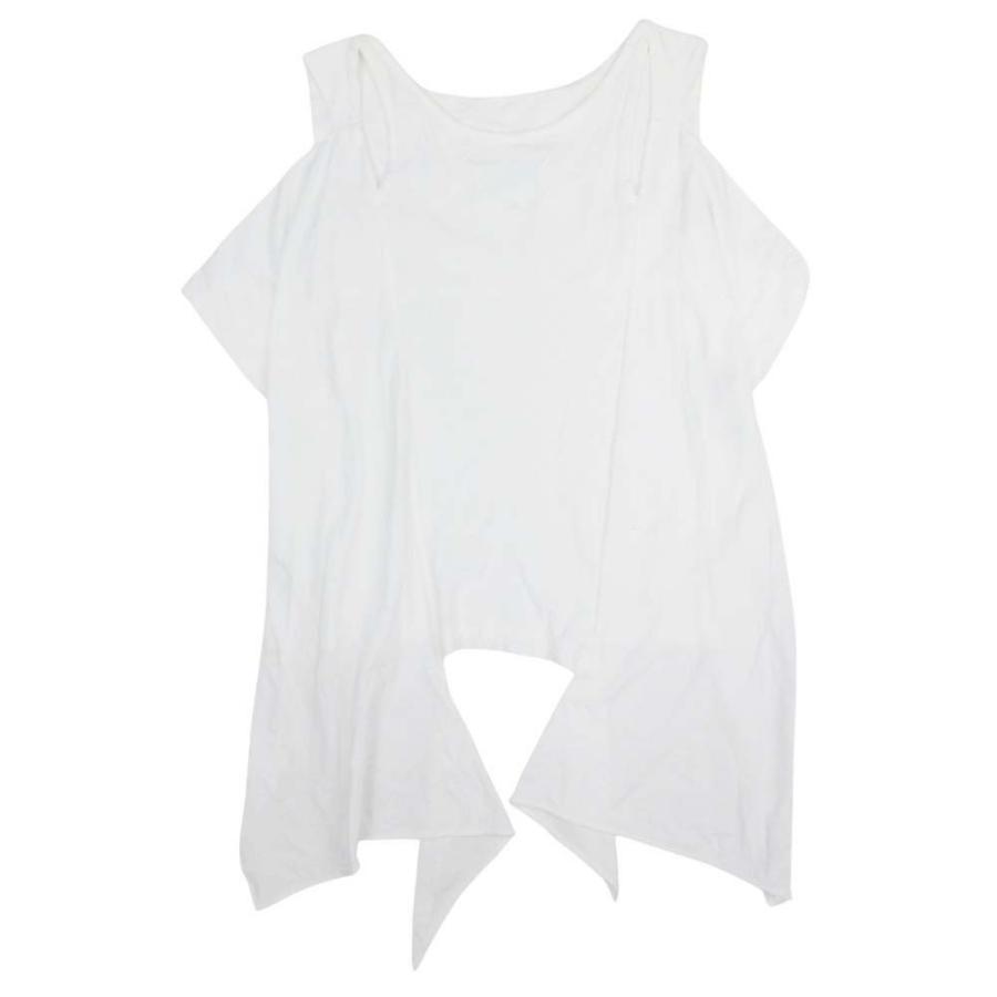 2015年製 Maison Margiela 1 メゾンマルジェラ 1 ノースリーブ カットソー アシンメトリー Tシャツ タンクトップ 38 白 ホワイト レディース 古着 中古 | Maison Margiela | 01