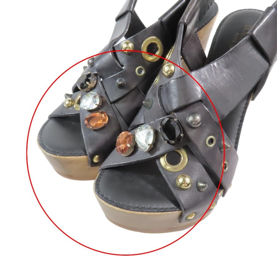 未使用 DOLCE&GABBANA ドルチェ＆ガッバーナ スタッズ ビジュー サンダル チャンキーヒール 厚底 パンプス シューズ 36 ブラック レディース 古着 中古 | DOLCE&GABBANA | 05