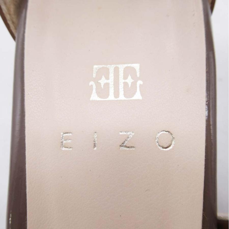 良品 EIZO エイゾー アンクルストラップ パンプス クロコ柄 クリア PVC 切替 ミドルヒール シューズ 靴 22.5 グレー レディース 古着 中古 | EIZO | 07