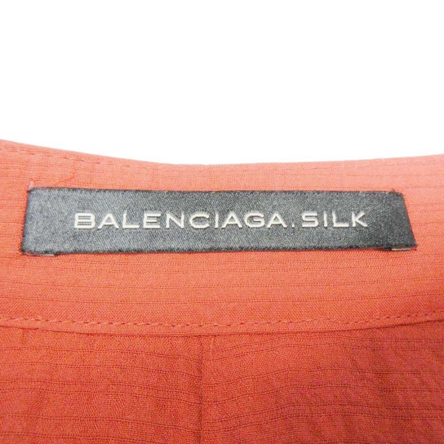 新品同様 11ss BALENCIAGA バレンシアガ シルク スカート フレアシルエット ギャザー タック入り 膝上丈 36 オレンジ レディース 古着 中古 | BALENCIAGA | 05