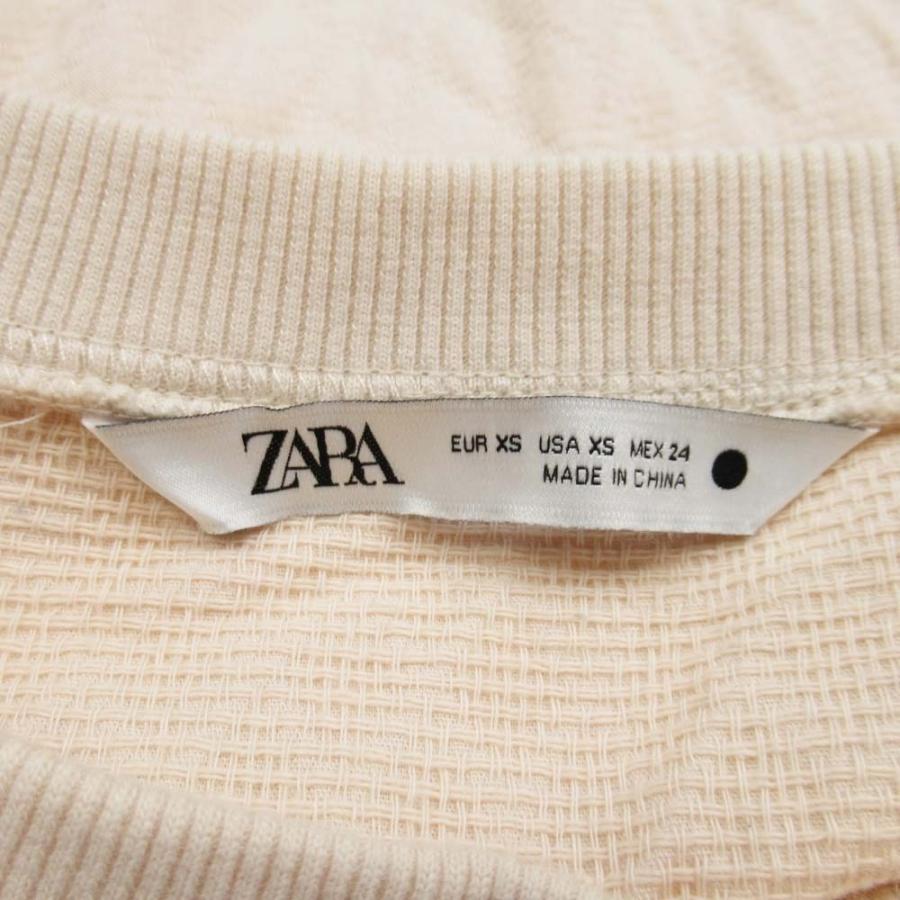 良品 ZARA ザラ レイヤードデザイン ブラウス シャツ 長袖 カットソー XS ベージュ ホワイト レディース 古着 中古 | ZARA | 03