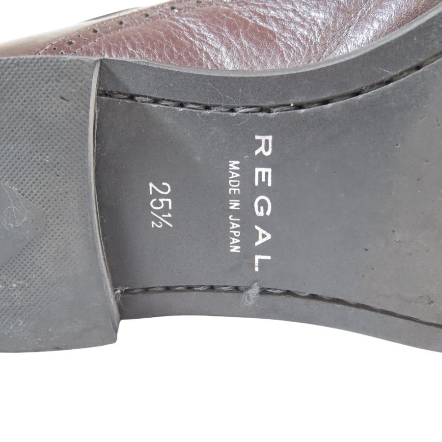 美品 REGAL リーガル ストレートチップ ドレスシューズ メダリオン ビジネス 革靴 レザーシューズ 25.5 ダークブラウン メンズ 古着 中古 | REGAL | 07