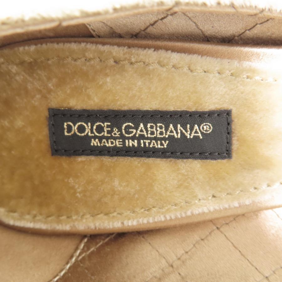 未使用 DOLCE&GABBANA ドルチェアンドガッバーナ ベロア パンプス 花柄ヒール アンクルストラップ ビーズ刺繍 靴 ブラウン 35.5 レディース 古着 中古 | DOLCE&GABBANA | 07