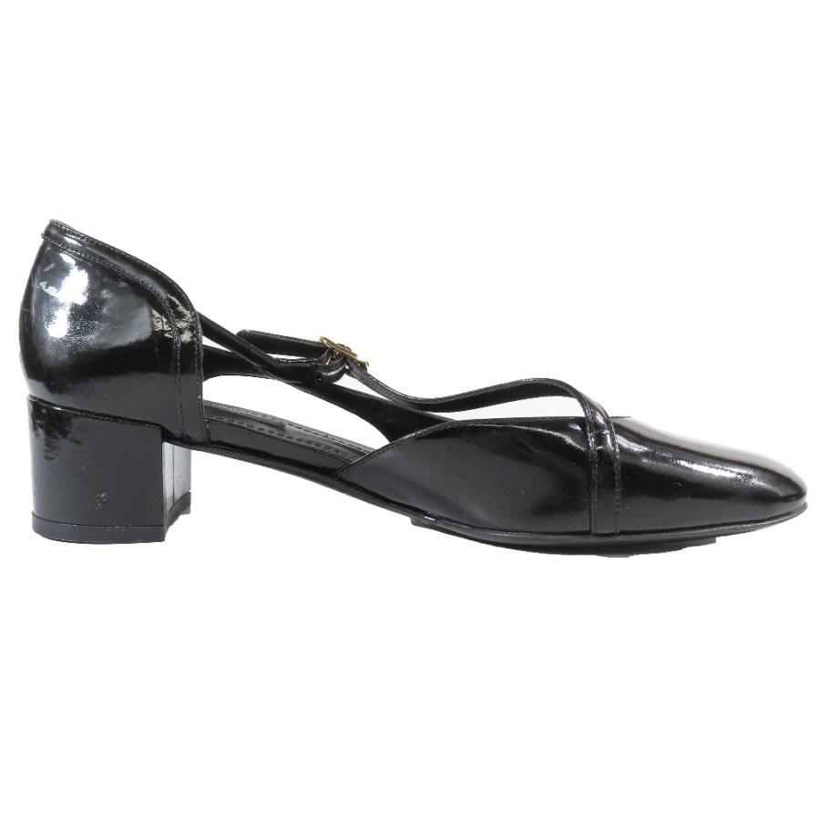 美品 DOLCE & GABBANA ドルチェアンドガッバーナ エナメルパンプス スクエアトゥ フォーマルシューズ 靴 シューズ ブラック 37 レディース 古着 中古 | DOLCE&GABBANA | 01