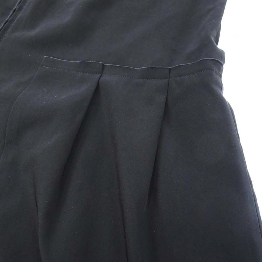 美品 18ss FOXEY NEW YORK フォクシー ノースリーブ ショートオールインワン コンビネゾン パンツドレス 38 黒 ブラック レディース 古着 中古 | FOXEY NEW YORK | 02