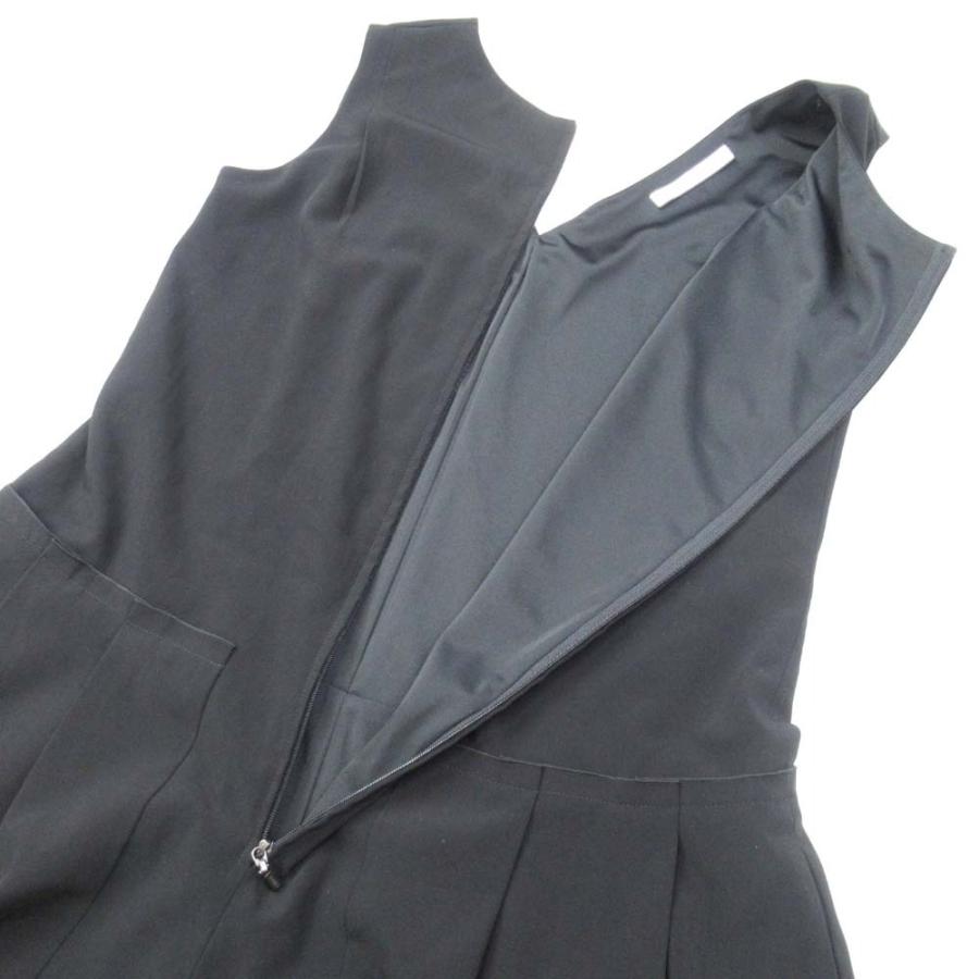美品 18ss FOXEY NEW YORK フォクシー ノースリーブ ショートオールインワン コンビネゾン パンツドレス 38 黒 ブラック レディース 古着 中古 | FOXEY NEW YORK | 04