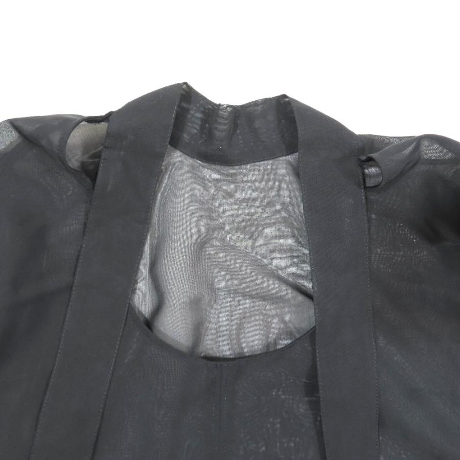 新品同様 BORDRES at BALCONY ボーダーズアットバルコニー パフスリーブ シアー ブラウス シャツ 半袖 ネックリボン ブラック 36 レディース 古着 中古 | BORDERS at BALCONY | 03