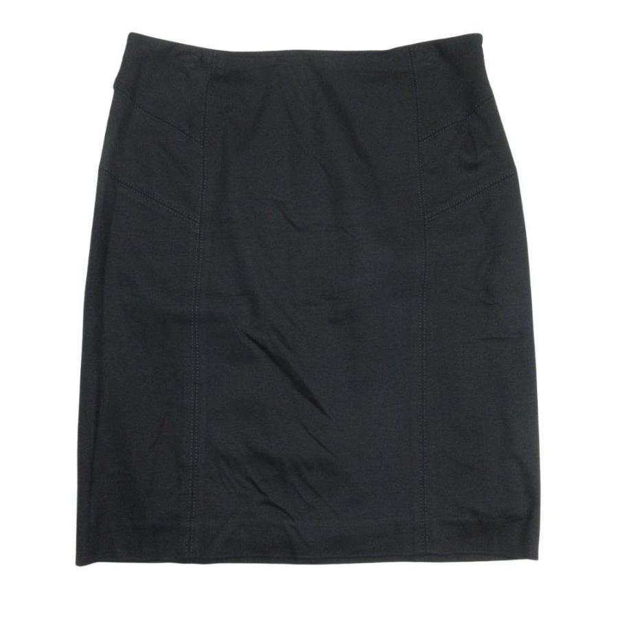 美品 ICB アイシービー ノーカラー ジャケット ひざ丈 タイトスカート スーツ セットアップ 44 黒 ブラック レディース 古着 中古 | ICB | 03