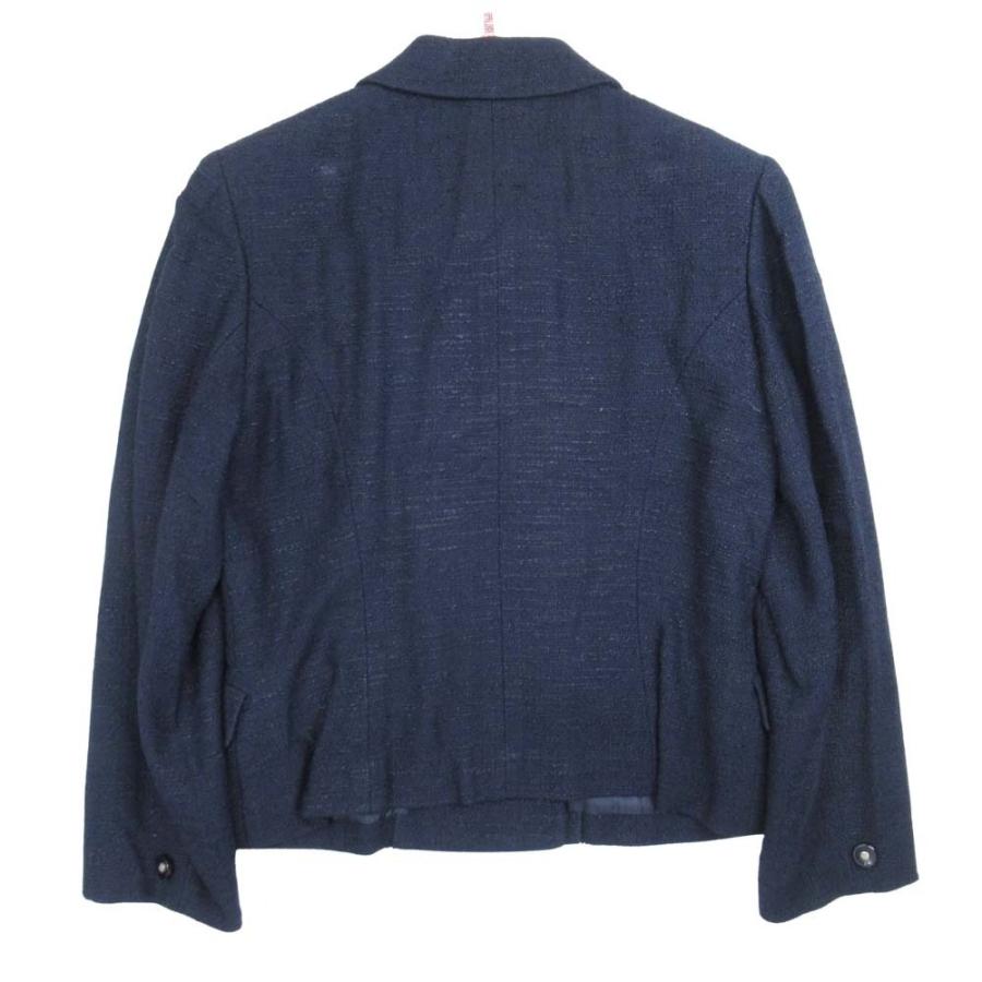美品 courreges クレージュ サマーツイード スカートスーツ ダブルボタンジャケット 膝丈スカート セットアップ 11AR67 ネイビー レディース 古着 中古 | courreges | 03