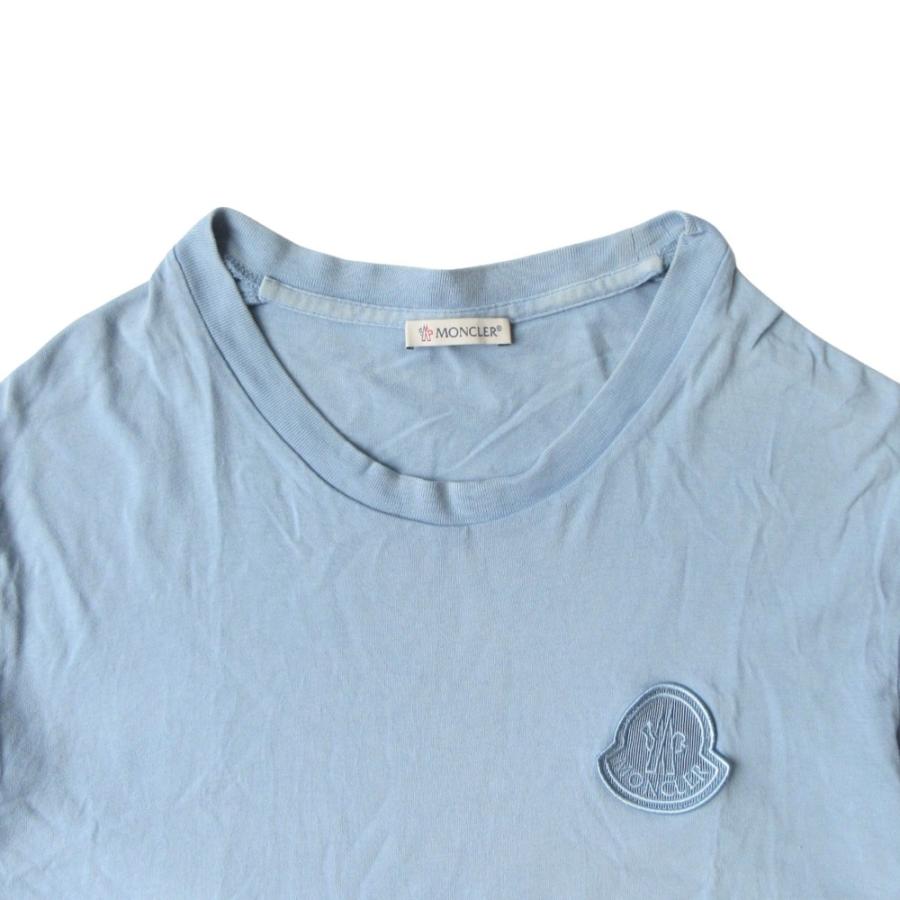 MONCLER モンクレール コットン Tシャツ カットソー 半袖 ロゴ ワッペン F20938C75900 サイズL ライトブルー メンズ 古着 中古 | MONCLER | 02