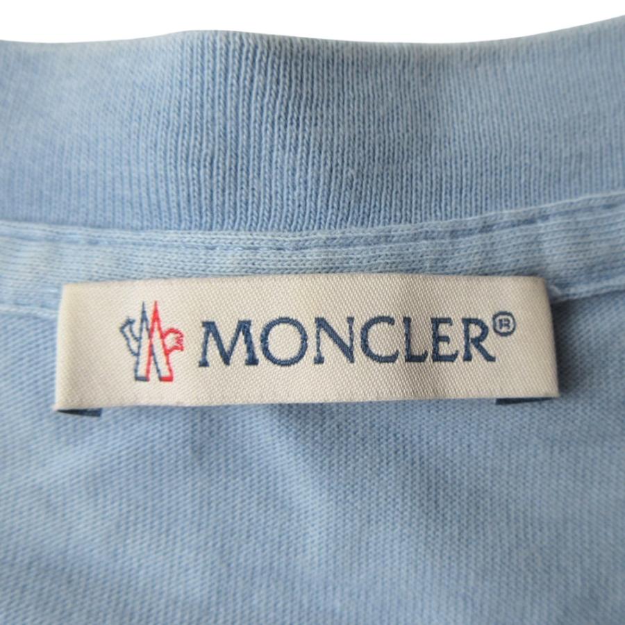 MONCLER モンクレール コットン Tシャツ カットソー 半袖 ロゴ ワッペン F20938C75900 サイズL ライトブルー メンズ 古着 中古 | MONCLER | 04