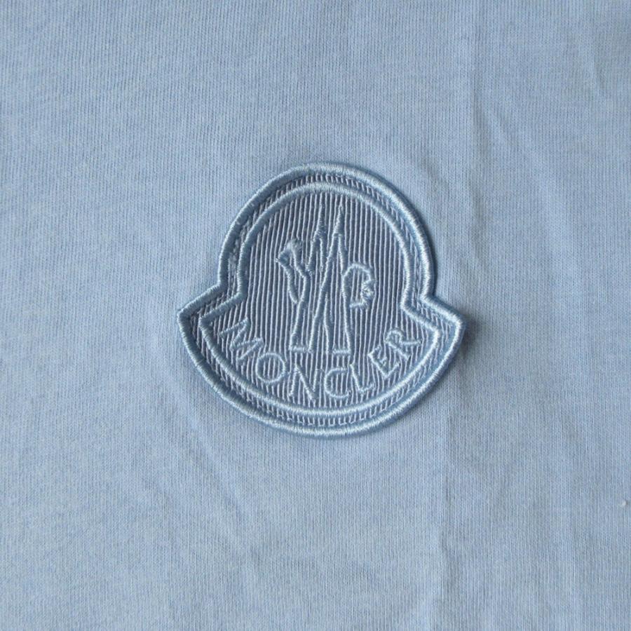MONCLER モンクレール コットン Tシャツ カットソー 半袖 ロゴ ワッペン F20938C75900 サイズL ライトブルー メンズ 古着 中古 | MONCLER | 05