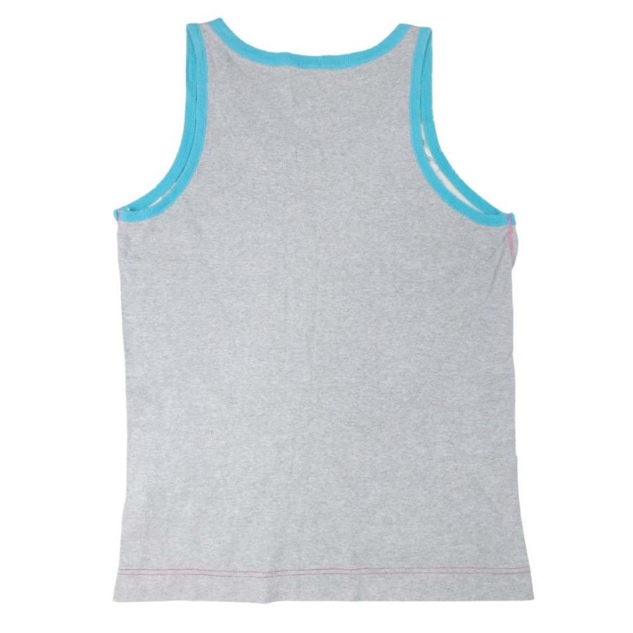 美品 ENERGIE エナジー パッチワーク タンクトップ ノースリーブ Tシャツ 切替 ダメージ加工 和柄 M マルチカラー×グレー メンズ 古着 中古 | エナジー | 01