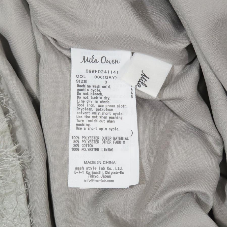 美品 Mila Owen ミラオーウェン キャミソール ワンピース ノースリーブ ひざ丈ドレス ファー サイドジップ キャミワンピ 0 グレー レディース 古着 中古 | Mila Owen | 07